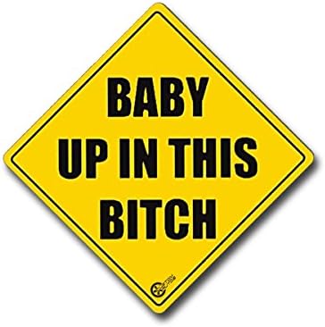 VaygWay Baby Up в тази Суке - Забавен знак за безопасност на автомобилната Стикер - Отразяваща Знак на Етикети