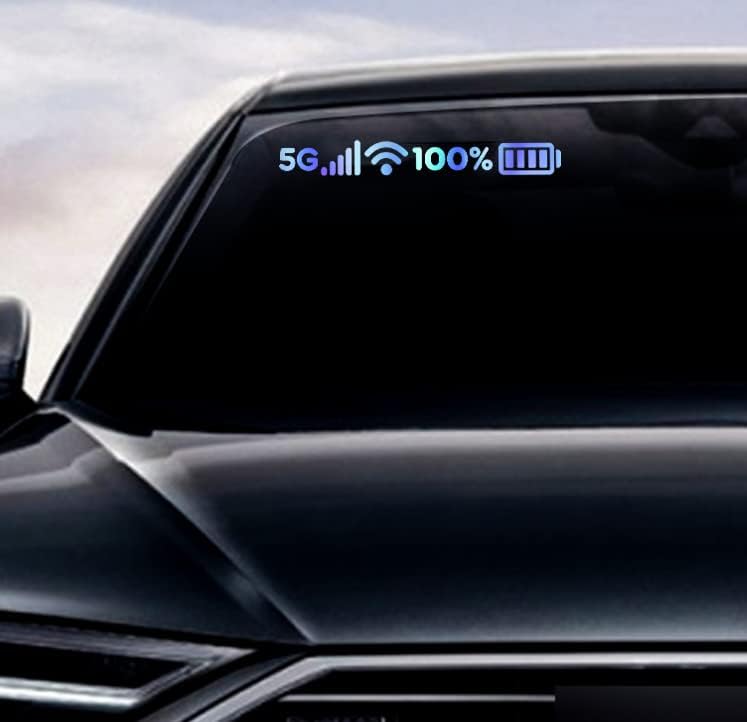 Nouiroy Сигнал 5G WiFi Знак за Пълна батерия Забавни Стикери за Автомобили, Стикери на автомобилни стъкла За