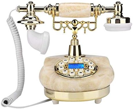 MYYINGBIN Класически Античен Кабелна Стационарен Телефон с Малко Нефритовым Основание Ретро Декоративен Телефон