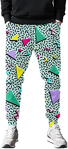 WXUEH Модерни Спортни Панталони за Джогинг в Стил 80-те, Мъжки Смешни Панталони За Джогинг, Всекидневни Спортни