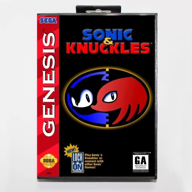 Игри Касета Sonic and Knuckles 16 бита MD Детска карта на Дребно С кутия За Sega Mega Drive За Genesis-US BOX