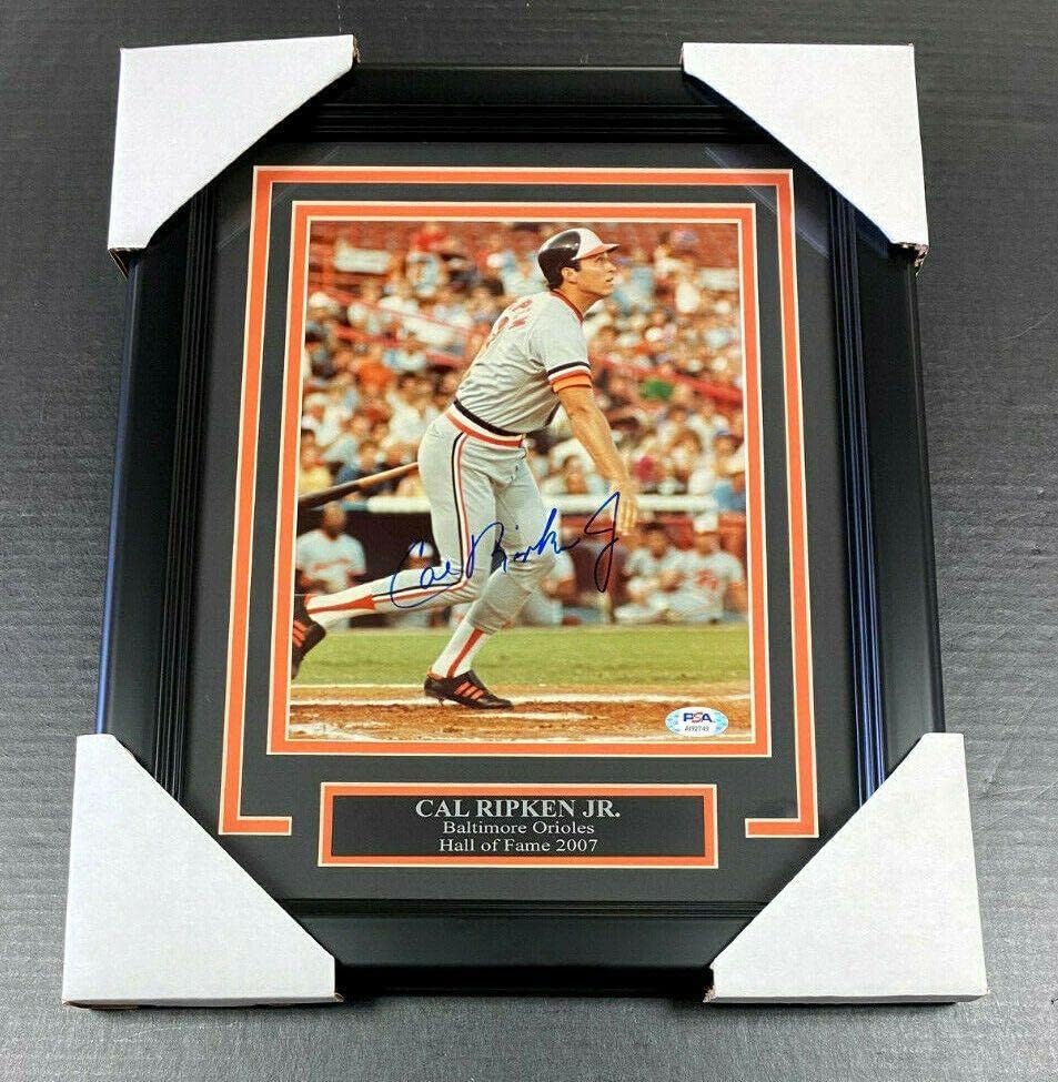 Кал кал ripken-младши Реколта Снимка 8x10 с автограф Baltimore Orioles, В Рамката на Psa Coa - Снимки на MLB