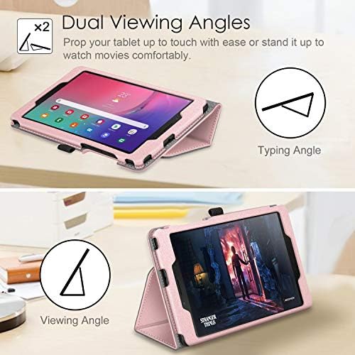 Калъф-за награда Fintie за Samsung Galaxy Tab A 8.0 2019 без модели на S Pen (SM-T290 Wi-Fi, SM-T295 LTE), [Защита краища], оборудвана калъф-поставка от веганской кожата премиум-клас, розово злато