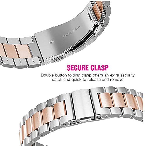AISPORTS Съвместима за Samsung Galaxy Watch 3 Каишка 41 мм от неръждаема стомана, 20 мм и Каишка за часовник