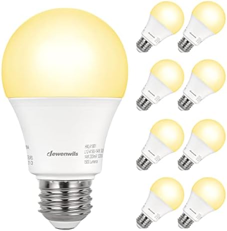 DEWENWILS 8 Опаковки Led Лампи A19 Мощност 100 W, Фасунги за лампи и от Здрач до Зори