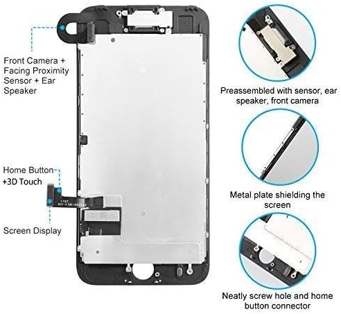 passionTR Черен за iPhone 8 Plus 5.5-Инчов ЖКДигитайзер Подмяна на екрана Полнокадрового на дисплея Пълна Монтаж