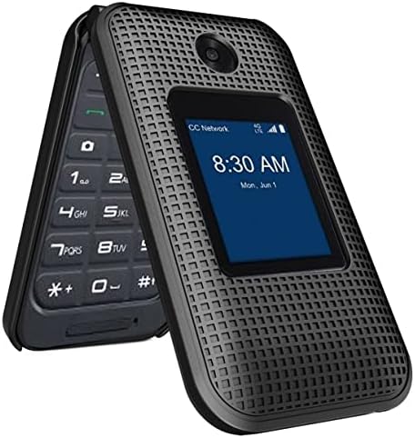 Калъф Nakedcellphone за потребителите на мобилен оператор Линк II, [текстура на окото] Тънък защитен калъф с твърд корпус за телефон Линк 2 Flip (Z2335CC) - черен