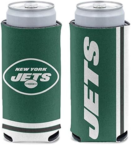 Охладител WinCraft NFL New York Jets Slim Can Cooler, Цветовете на отбора, Един Размер