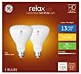 GE Relax LED 90 W Еквивалент на BR30 Мека Бяла лампа за прожектор с регулируема яркост (2 опаковки)