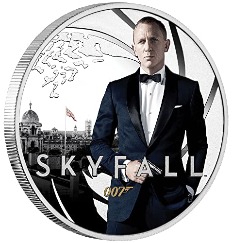 2022 ДЕ Джеймс Бонд 007 PowerCoin Скайфолл Агент 007 Сребърна Монета От 50 Цента Тувалу 2022 Доказателство