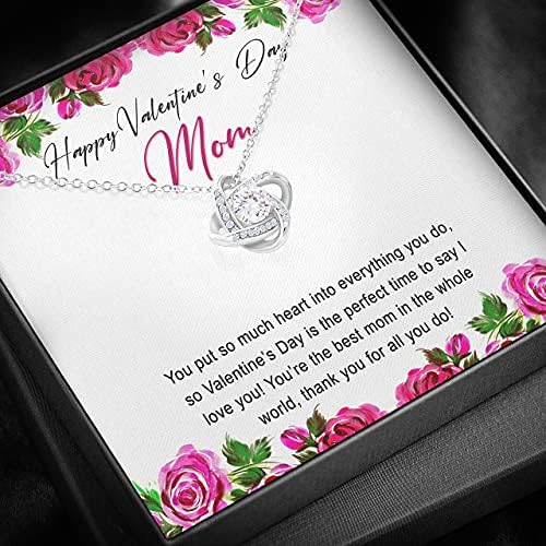 Картичка с Послание, Колие ръчна изработка - Подарък за Свети Валентин за майки, Колие Love Knots BV499 - Колие