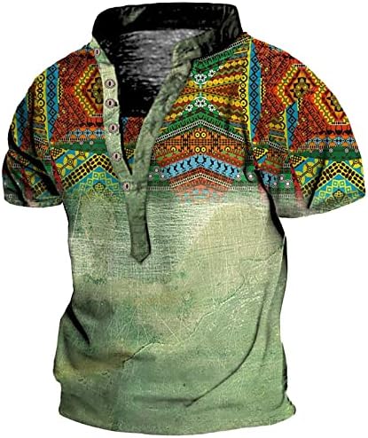 SAXIGOL/ Летни блузи в стил Оверсайз в стил Уестърн-ацтеките, леки блузи с къс ръкав и ризи с копчета, Реколта