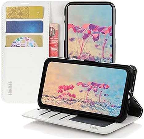 Чанта-портфейл STENES Bling за телефон, съвместим с Samsung Galaxy Z Fold 3 5G Case - Стилен - Кожен калъф ръчна изработка с перли и цветя-пеперуди 3D защита на кабела [4 опаковки] - Лилаво