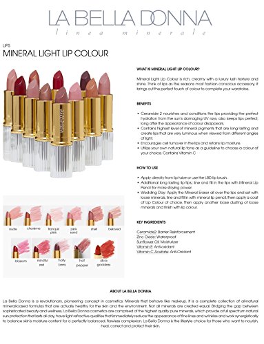 La Bella Donna Mineral Light Up Lip Colour | Изцяло Натурална Минерална червило | Устойчив цвят | Хидратиращ формула | Гипоаллергенная и безмилостна - Холи Бери