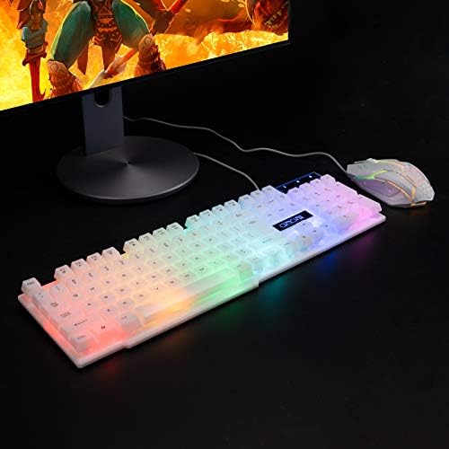 Комбинирана Детска Клавиатура и мишка CHONCHOW RGB, Проводна USB-клавиатура с подсветка, Комплект за клавиатури