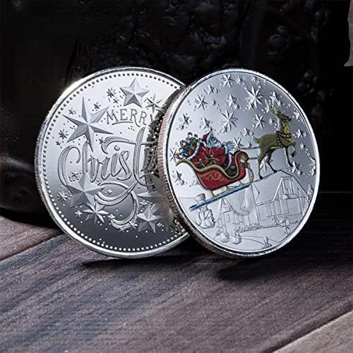 Весела Коледа Цветна Възпоменателна Монета, Медал на Дядо Коледа, са подбрани Монета, Занаяти, Предмети с Колекционерска
