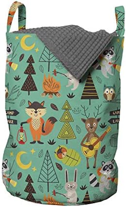 Закопчалка Чанта за дрехи с участието на животните, Повтарящи се същества в гората и къмпинг, Кошница за дрехи