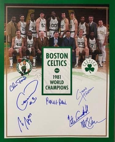 Снимка на екипа на Селтикс 1981 г., с автограф 16x20 - Снимки на НБА с автограф