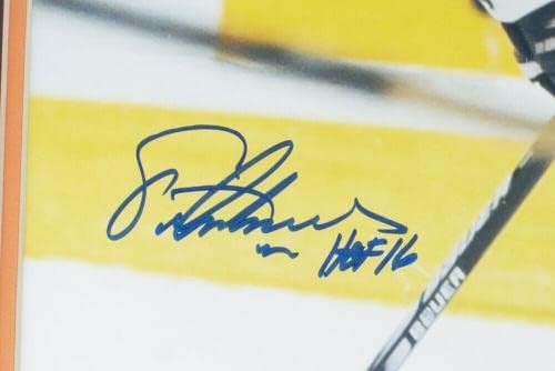 Ерик Линдрос е Подписал Флайърс в рамката на 16x20 Снимка HOF 16 С надпис JSA ITP - Снимки на НХЛ с автограф