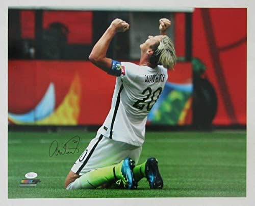 Аби Вамбах на световното Първенство по футбол в САЩ USWNT С автограф / Снимка с автограф 16x20 JSA 132201 -