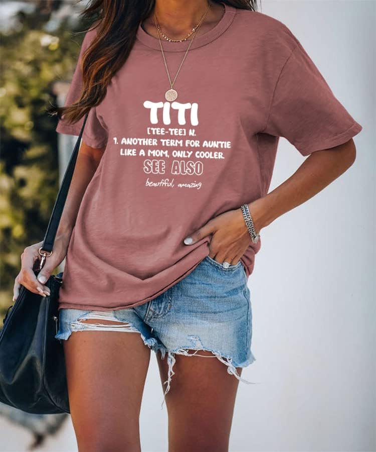 Тениска за Жени Тити с Забавен Писмото Принтом, Къс Ръкав, през Цялата Силует, Графични Блузи, Тениски, Ежедневни