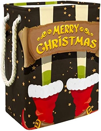 Inhomer Поздравителна Картичка весела Коледа с Мультяшными Крака елф Стара Хартия 300D Оксфорд PVC, Водоустойчив