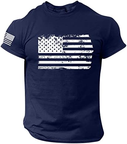 Мъжка риза с флага на сащ, по-Големи и Високи Съоръжения на 4 юли, Оръфан ризи с флага на сащ Patrioticmuscle