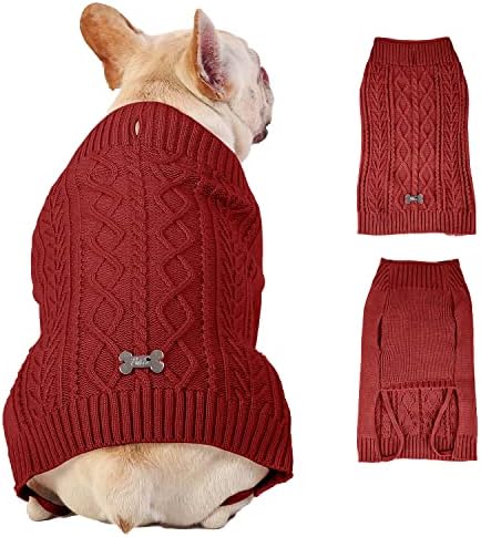 Вязаный пуловер за кучета Puli & Co. - Класически уютен и еластичен пуловер за кучета, лесно надеваемый на върха,