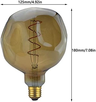 Lxcom Lighting E26/E27 4 Watt Led Реколта Крушка на Едисон с регулируема яркост, 40 W, Еквивалент G125, Кехлибарена