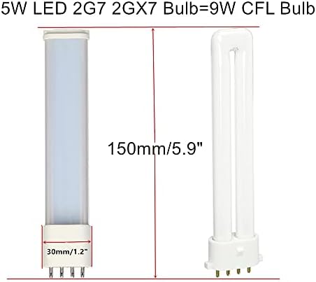 Led хоризонтална PL-лампа SATZOL 5W 2G7 2GX7 6000 K, подмяна флуоресцентни CFL лампи 9W 4 Pin АД работи с жак