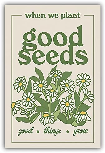 Ретро Плакат с Полевыми цветя, Зелена Ботаническото Стенно Изкуство, Добри Семена, Естетически Цитати, Щампи,