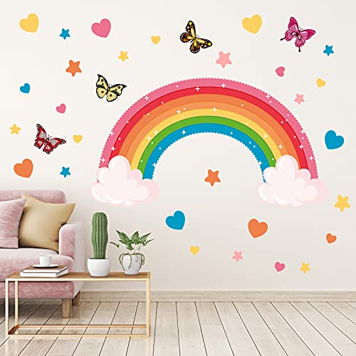 Голям Размер на Преливащи се цветове Стикери За стени Подвижна Звезда Пеперуда Сърцето на Стикер на Стената,