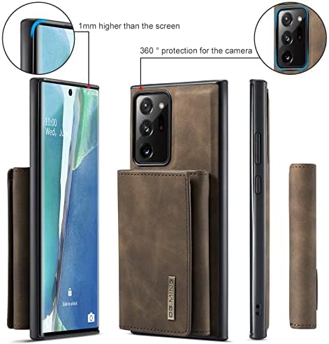 Магнитен свалящ-джобен формат 2 в 1 за Samsung Galaxy Note 20 Ultra, DG.МИНГ, Кожен Тънък Защитен Калъф за вашия