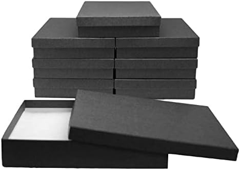 Подарък кутия за бижута Novel Box® Made in USA от Черно Изработване с Подвижна Памучен диск 7X5X1,25 (опаковка от 8 броя) + запазена Марка калъф NB