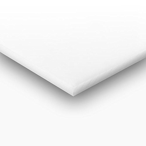 Пластмасов лист с Сополимером ацеталя 1 x 12 x 24 - Бял цвят