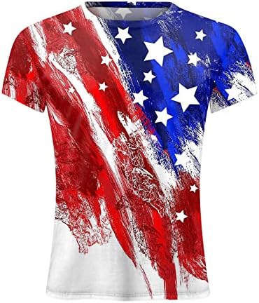 RCESSD Патриотични Мъжки Тениски с Къс ръкав, Хавайски Летни Ежедневни Ризи с Образа на Американския Флаг, Тениска