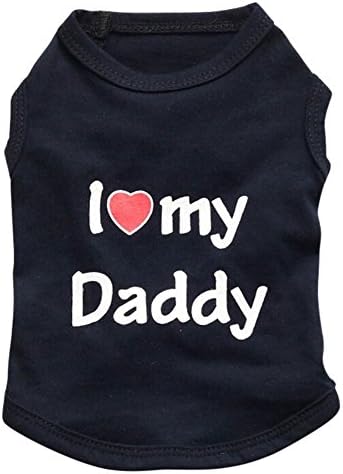 Тениска за кучета на I Love My Daddy, Жилетка за майка, Подарък Костюм, Дрехи за Малки Кученца, Котки, Котенков,