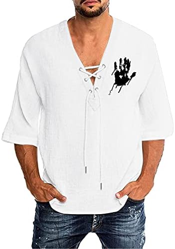 Гащеризон с Качулка За Мъже, пролетно-Летни Блузи, Ризи, Модни и Ежедневни Риза с принтом на Гърдите и Дълъг