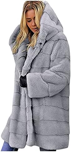 Дамско Модно палто OVERMAL с дълъг ръкав, Плюшено Жилетка, Hoody с качулка от изкуствена Кожа, Връхни Дрехи