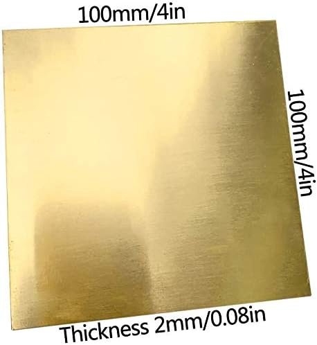 ACCDUER Метална Медни фолио Дебелина Латунного лист 2 мм, за Металлообрабатывающего занаяти САМ, Латунная плоча