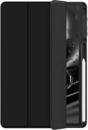 Калъф-за награда SaharaCase за Samsung Galaxy Tab S8 + Tab и S7 FE (2022) [устойчив на удари бронята] Надеждна защита от подхлъзване, Сгъваема поставка (Ясно / черно)