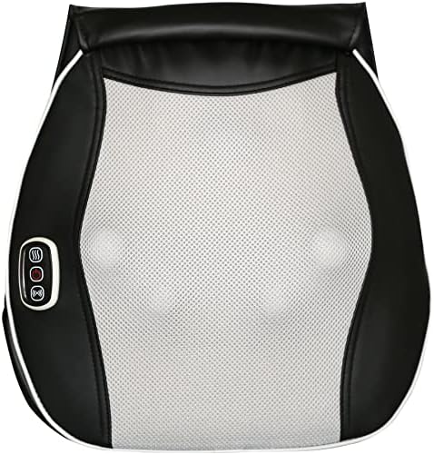 Масажна подложка за шиацу BackPlus с нагряване – Използва се като масажор за крака и гърба – Включва Регулируема презрамка за количка и адаптер за кола