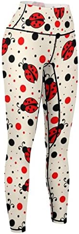 DOINBEE ladybugs с висока талия и Грах Панталони за Йога Гамаши За тренировка на корема Спортни Панталони-Капри