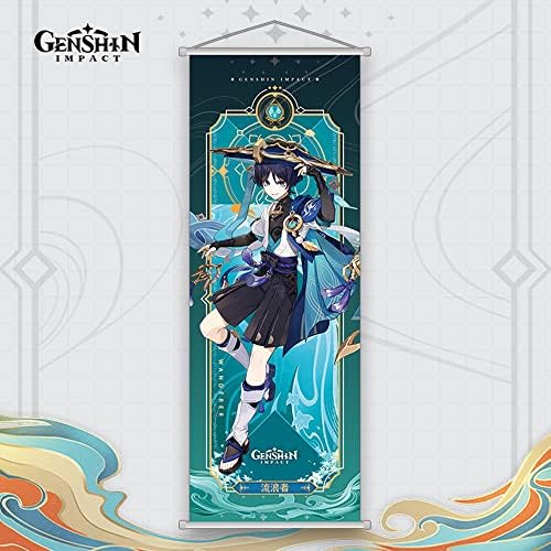 Genshin Impact Poster HD Печат (27 инча x 10 инча), конзола за Монтиране на вратата, Плакати с героите Genshin
