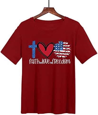 Тениска голям размер, мъжки t-shirt тениска с принтом на сърцето с любов монограм, памучни тениски с изображение на знамето на Четвърти юли, мъжки ризи