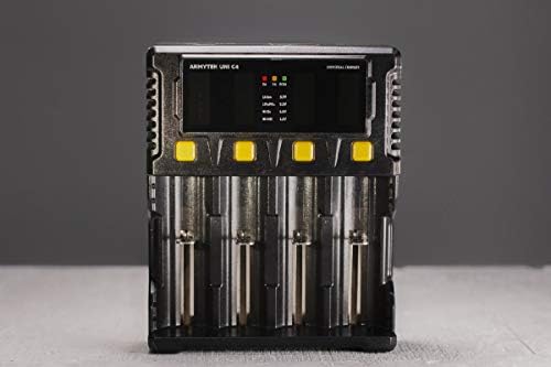 Универсално зарядно Armytek Uni C4 с 4 слота и зарядно пристанище тип A за IMR/Li-Ion, Ni-MH, Ni-Cd, LiFePO4 и Ni-Zn батерии
