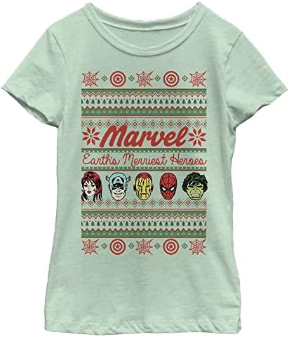 Коледна Група Marvel Отстранява Грозен Пуловер За Момичета, Тениска