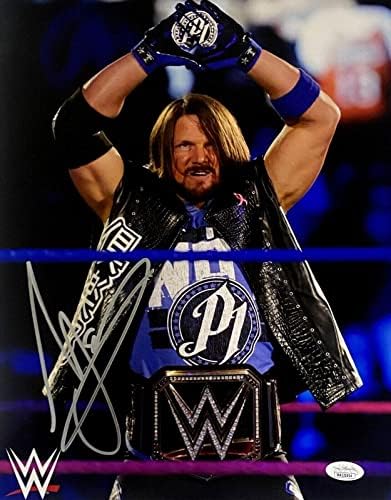 Ексклузивна снимка на WWE с Автограф Ей Джей Стайлза 11x14, Удостоверяване на JSA 6 - Снимки Рестлинга с автограф