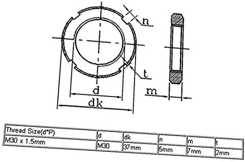 X-DREE 4 бр. Кръгли гайки с четири прорези M30 x 1,5 мм DIN 1804 за гаечных ключове с куки (Tuercas redondas