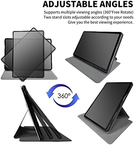 Калъф за Samsung Galaxy Tab S7 FE 2021/Tab S8 Plus 2022, Въртящи се на 360 Градуса Сгъваем калъф-поставка с